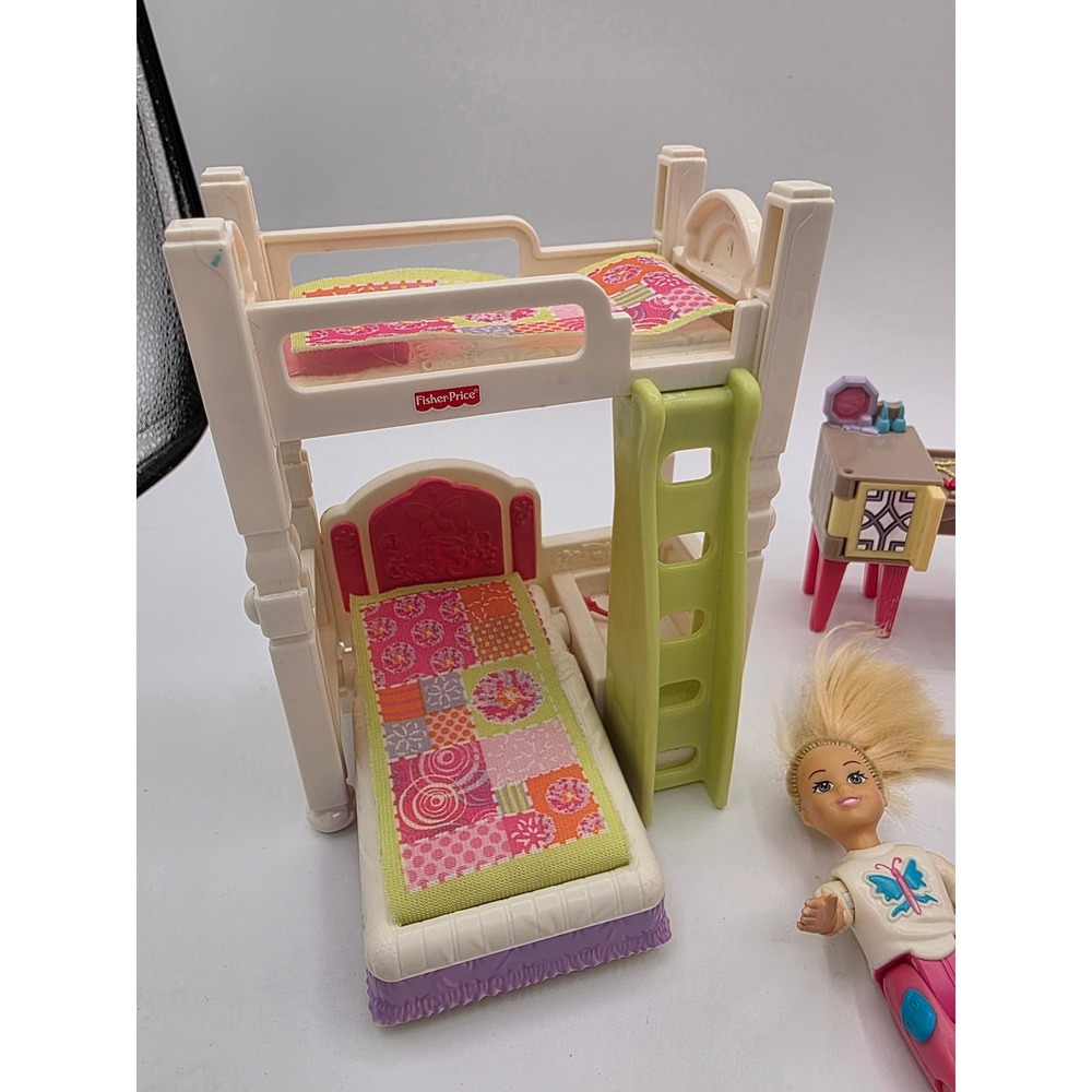 Fisher-Price Loving Family Dollhouse Set Bunk Beds Vanity Picnic Table Girl - Picture 2 of 9